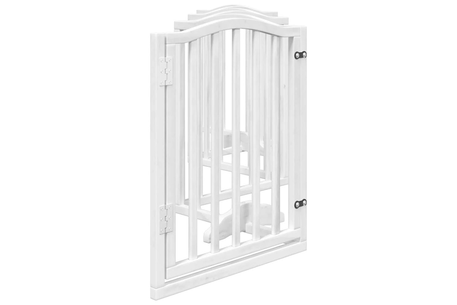 Vidaxl Dog Gate With Door Foldable 6 Panels White 300 Cmpoplar Wood-5