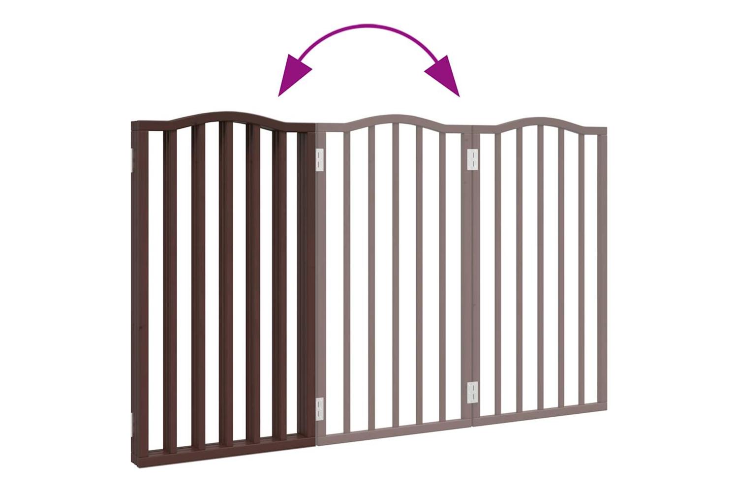 Vidaxl Dog Gate Foldable 3 Panels Brown Oak 150 Cmpoplar Wood-7