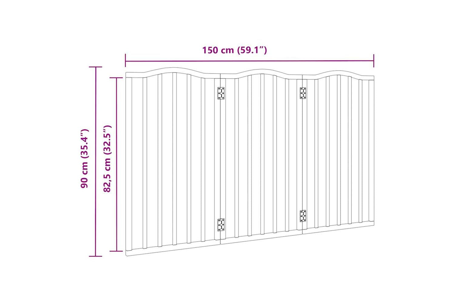 Vidaxl Dog Gate Foldable 3 Panels Brown Oak 150 Cmpoplar Wood-9