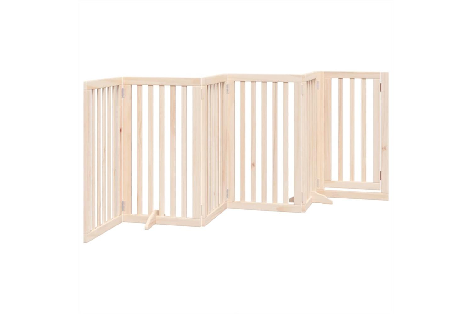 Vidaxl Dog Gate With Door Foldable 6 Panels 300 Cm Poplar Wood-6