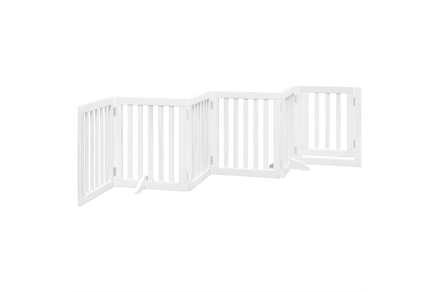 Vidaxl Dog Gate With Door Foldable 6 Panels White 300 Cm Poplar Wood-6