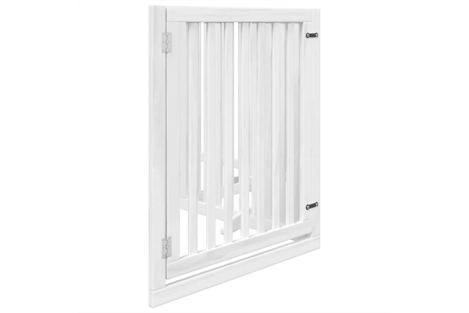 Vidaxl Dog Gate With Door Foldable 4 Panels White 320 Cm Poplar Wood-5