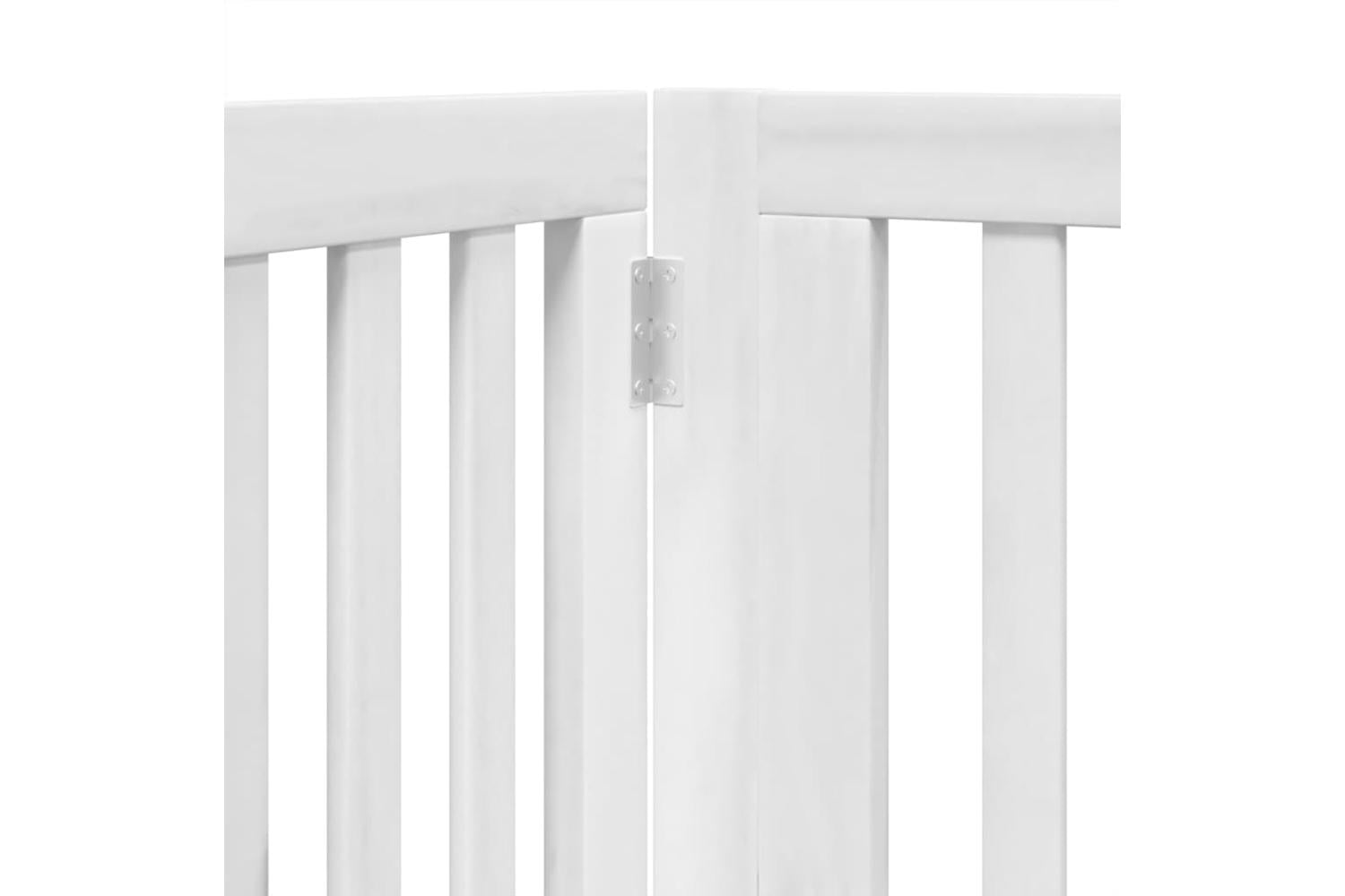 Vidaxl Dog Gate With Door Foldable 4 Panels White 320 Cm Poplar Wood-8