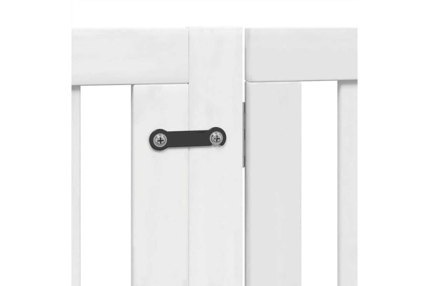 Vidaxl Dog Gate With Door Foldable 4 Panels White 320 Cm Poplar Wood-9