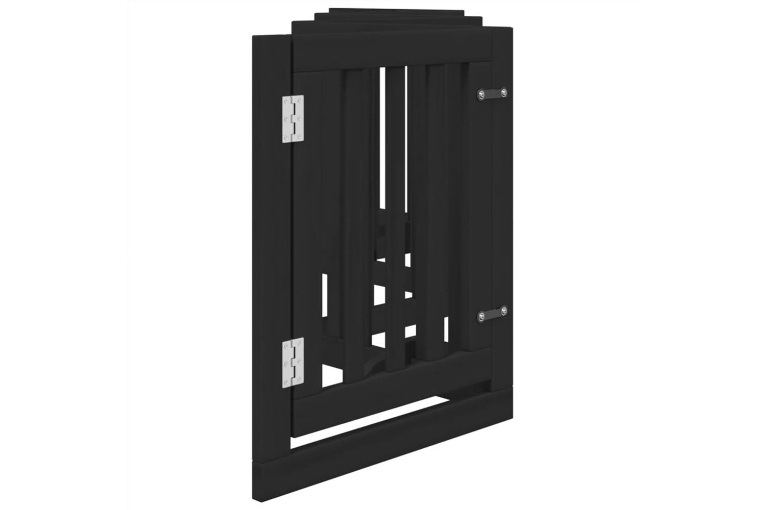 Vidaxl Dog Gate With Door Foldable 6 Panels Black 300 Cm Poplar Wood-5