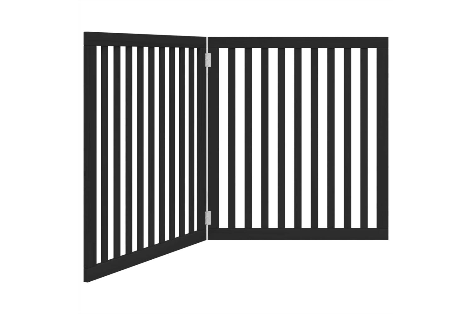 Vidaxl Dog Gate Foldable 2 Panels Black 160 Cm Poplar Wood-2