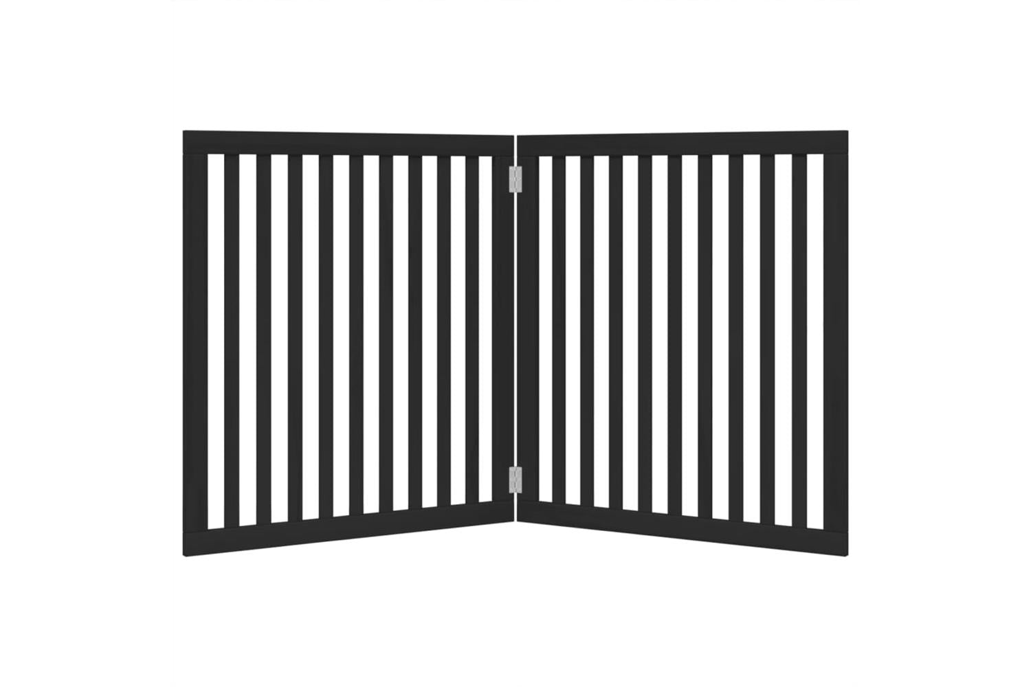 Vidaxl Dog Gate Foldable 2 Panels Black 160 Cm Poplar Wood-4