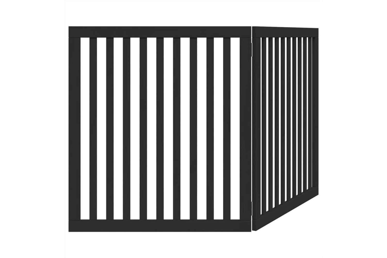 Vidaxl Dog Gate Foldable 2 Panels Black 160 Cm Poplar Wood-6