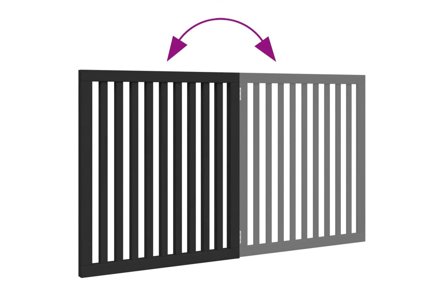 Vidaxl Dog Gate Foldable 2 Panels Black 160 Cm Poplar Wood-7