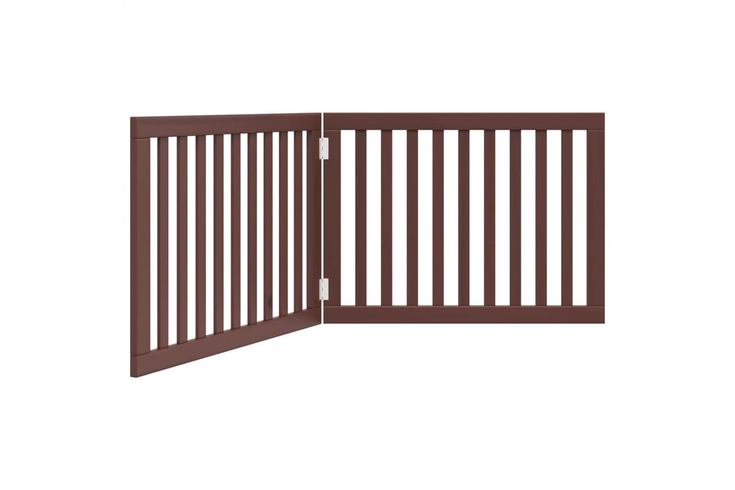 Vidaxl Dog Gate Foldable 2 Panels Brown 160 Cm Poplar Wood-2