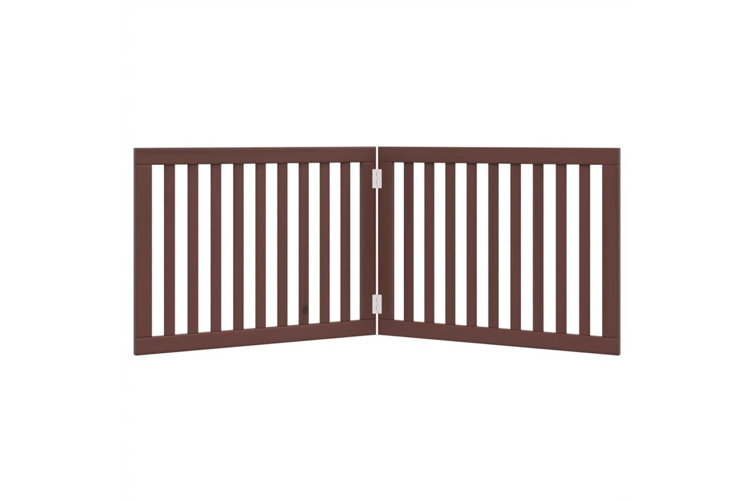 Vidaxl Dog Gate Foldable 2 Panels Brown 160 Cm Poplar Wood-4