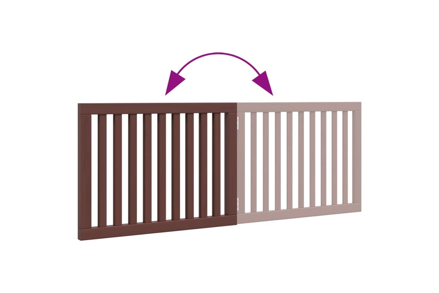 Vidaxl Dog Gate Foldable 2 Panels Brown 160 Cm Poplar Wood-7