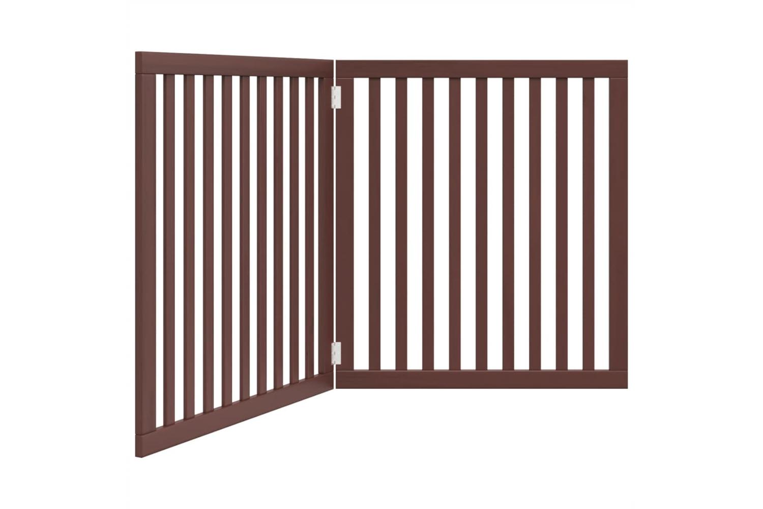 Vidaxl Dog Gate Foldable 2 Panels Brown 160 Cm Poplar Wood-2
