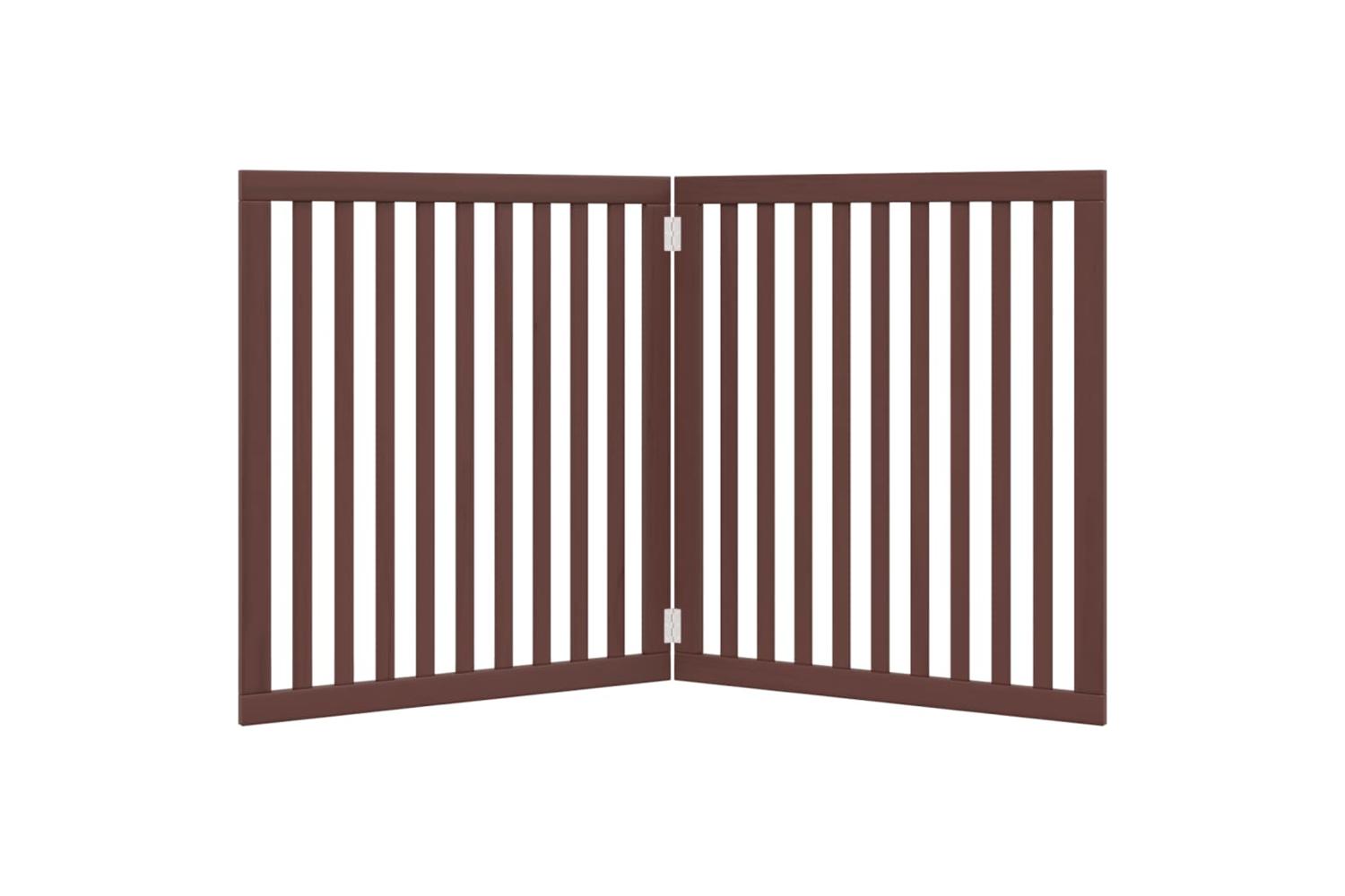 Vidaxl Dog Gate Foldable 2 Panels Brown 160 Cm Poplar Wood-4