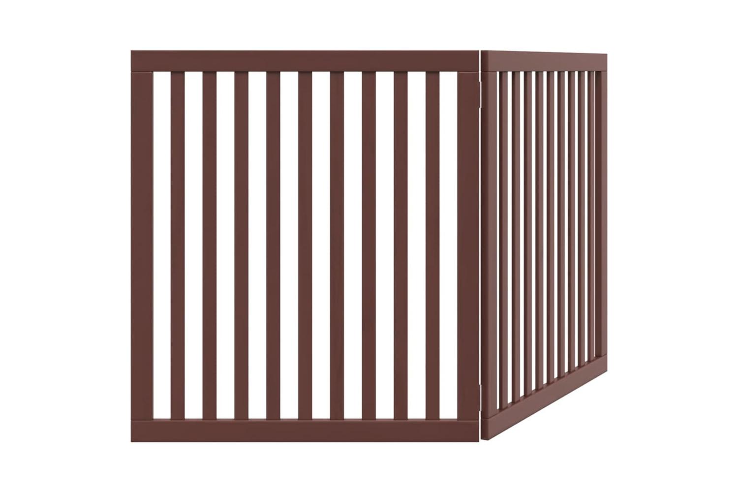 Vidaxl Dog Gate Foldable 2 Panels Brown 160 Cm Poplar Wood-6