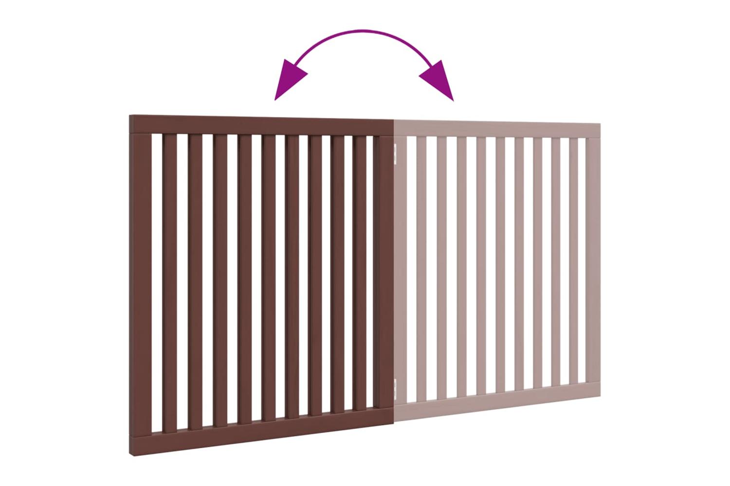 Vidaxl Dog Gate Foldable 2 Panels Brown 160 Cm Poplar Wood-7