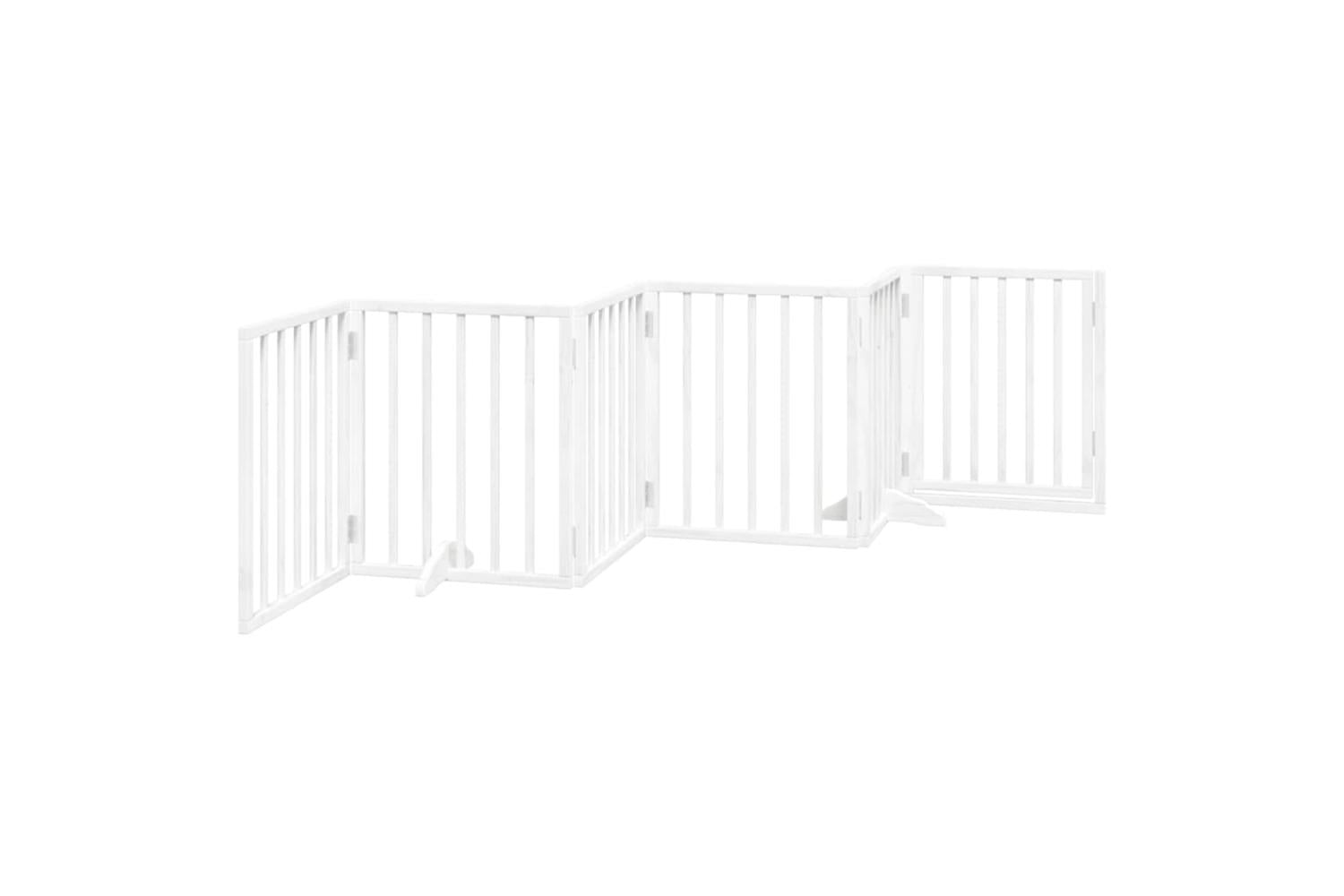 Vidaxl Dog Gate With Door Foldable 6 Panels White 300 Cm Poplar Wood-6