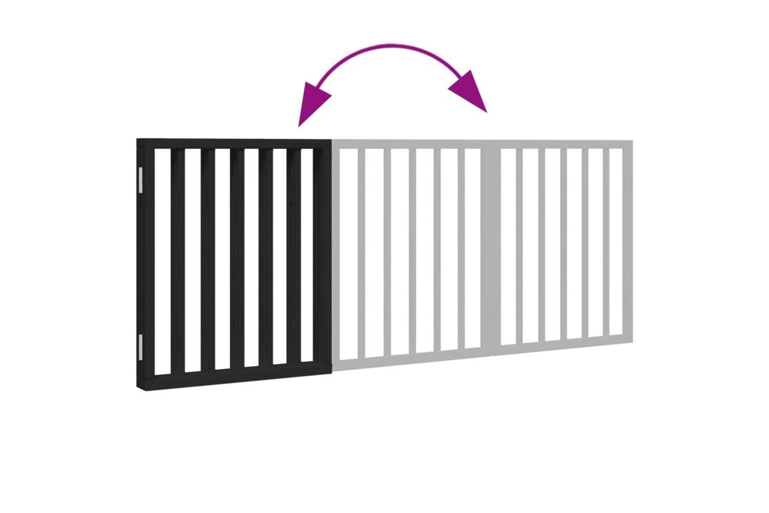 Vidaxl Dog Gate Foldable 3 Panels Black 150 Cm Poplar Wood-7