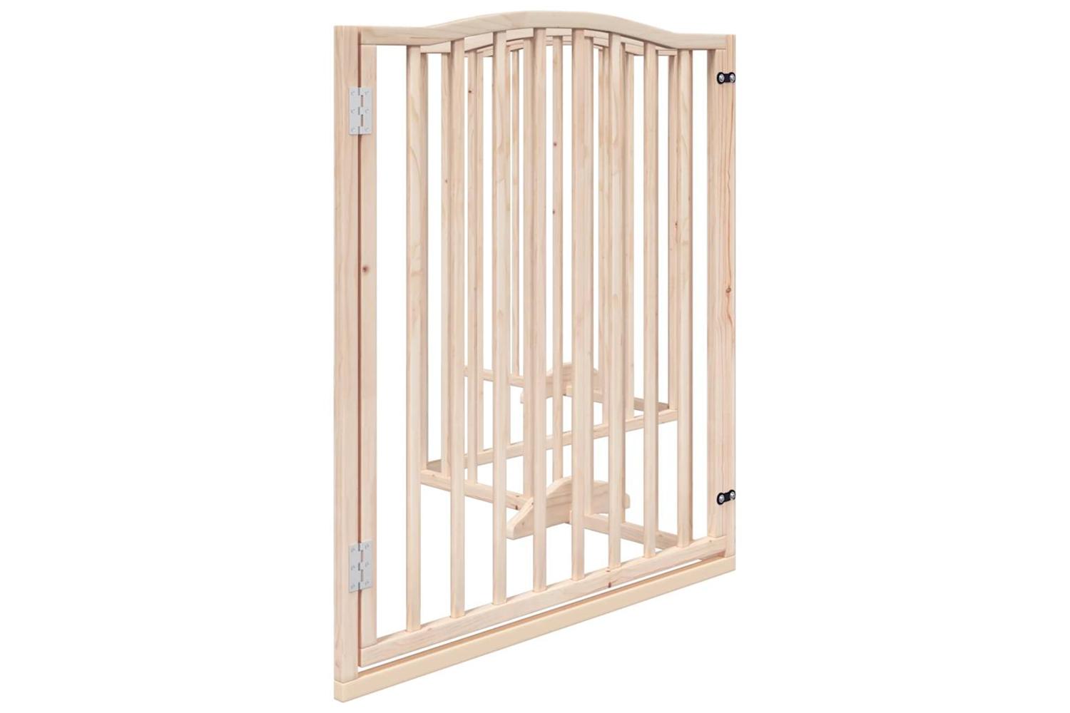 Vidaxl Dog Gate With Door Foldable 4 Panels 320 Cm Poplar Wood-5