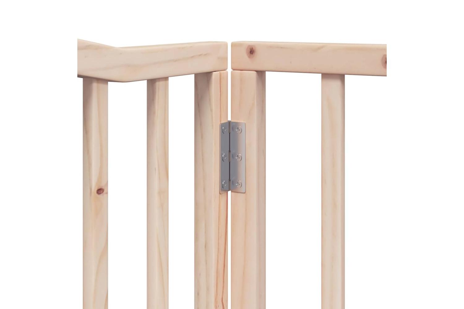 Vidaxl Dog Gate With Door Foldable 4 Panels 320 Cm Poplar Wood-10