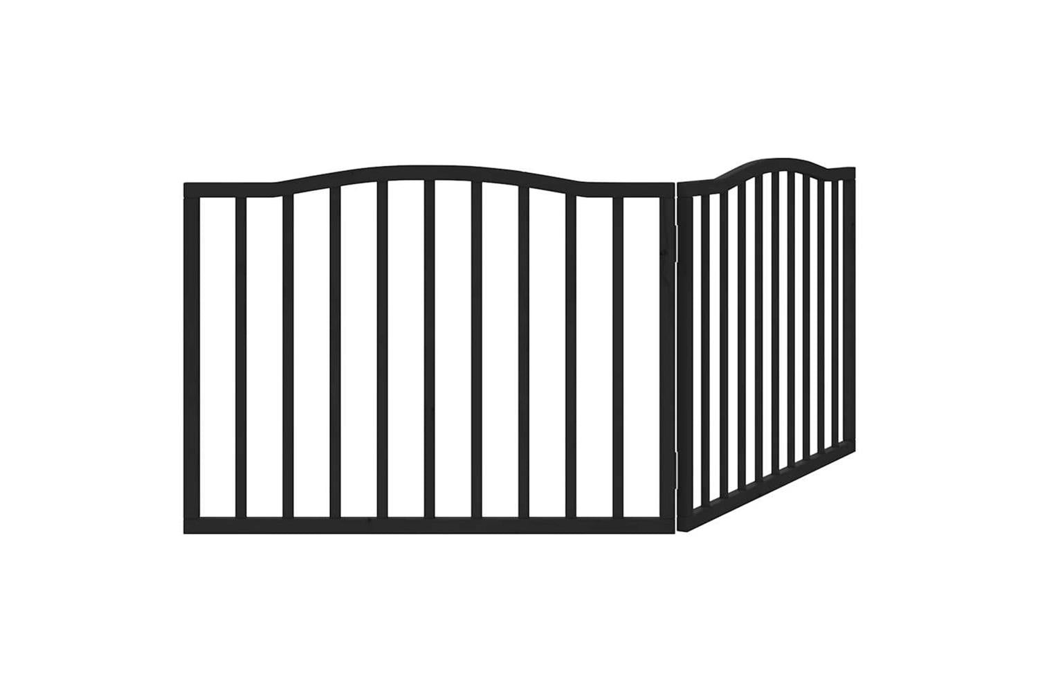 Vidaxl Dog Gate Foldable 2 Panels Black 160 Cm Poplar Wood-5