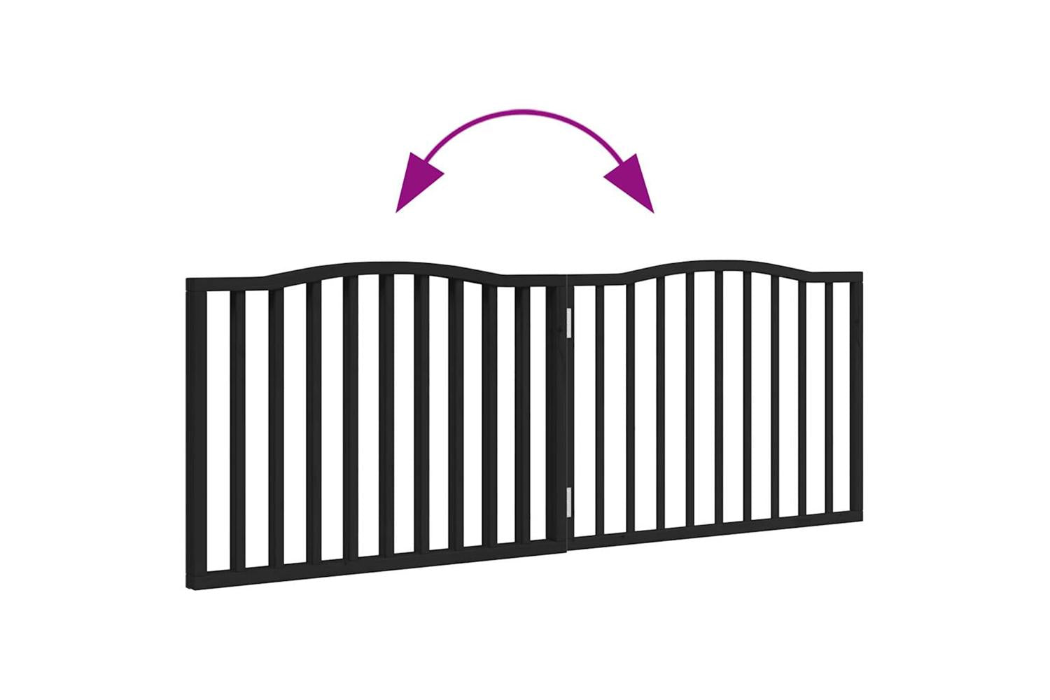Vidaxl Dog Gate Foldable 2 Panels Black 160 Cm Poplar Wood-6