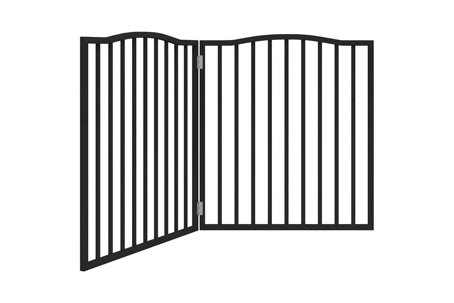 Vidaxl Dog Gate Foldable 2 Panels Black 160 Cm Poplar Wood-2