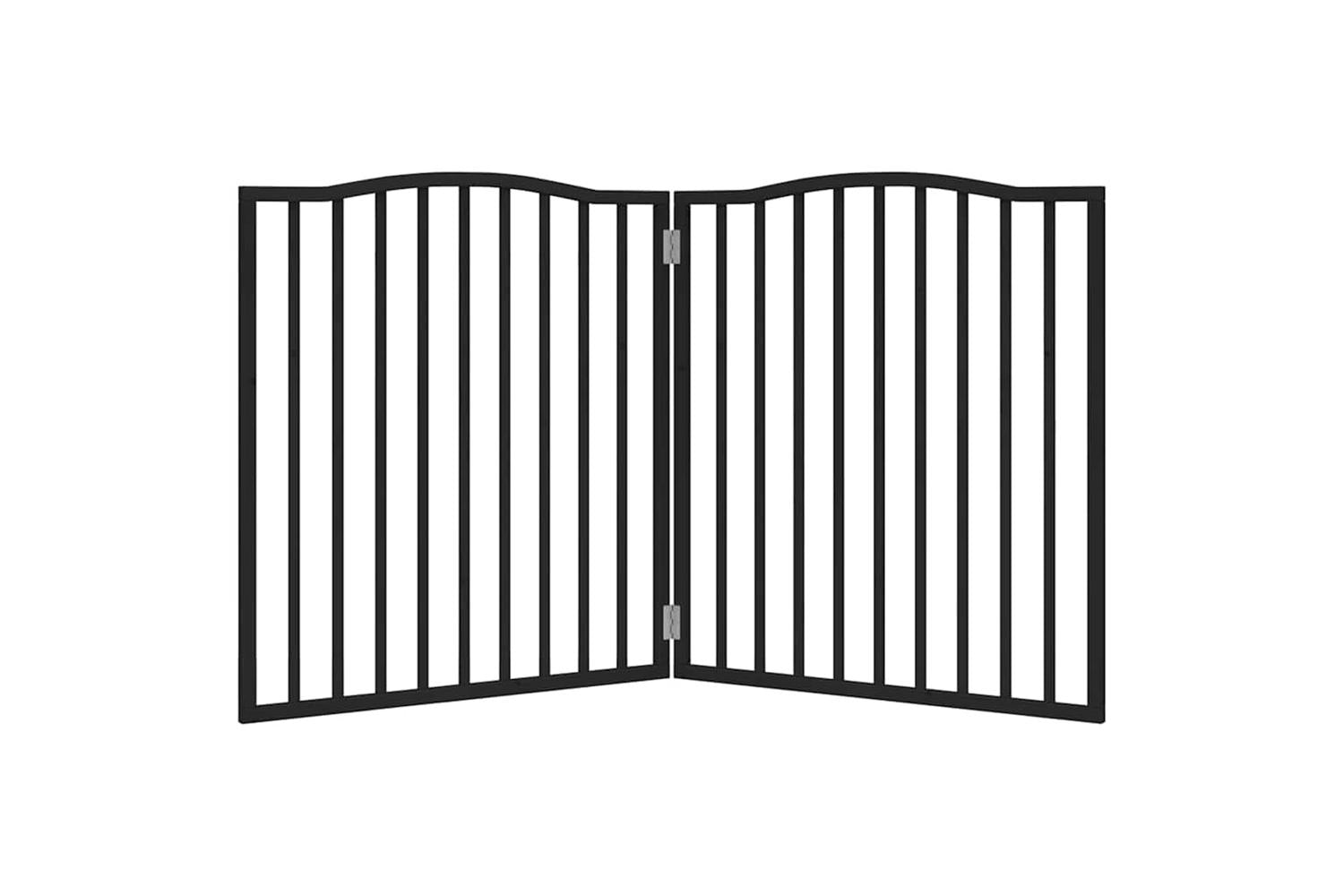 Vidaxl Dog Gate Foldable 2 Panels Black 160 Cm Poplar Wood-4
