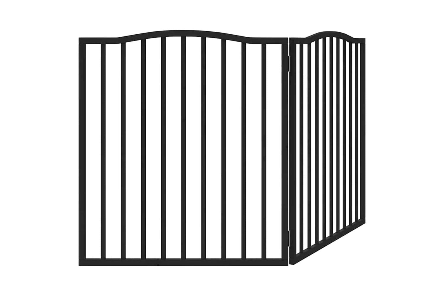 Vidaxl Dog Gate Foldable 2 Panels Black 160 Cm Poplar Wood-6