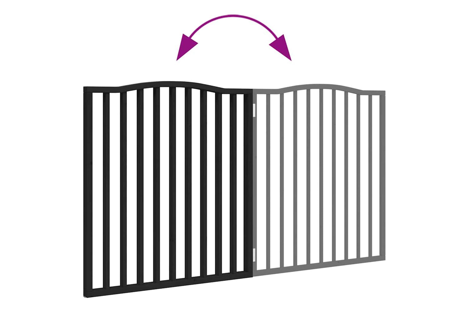 Vidaxl Dog Gate Foldable 2 Panels Black 160 Cm Poplar Wood-7