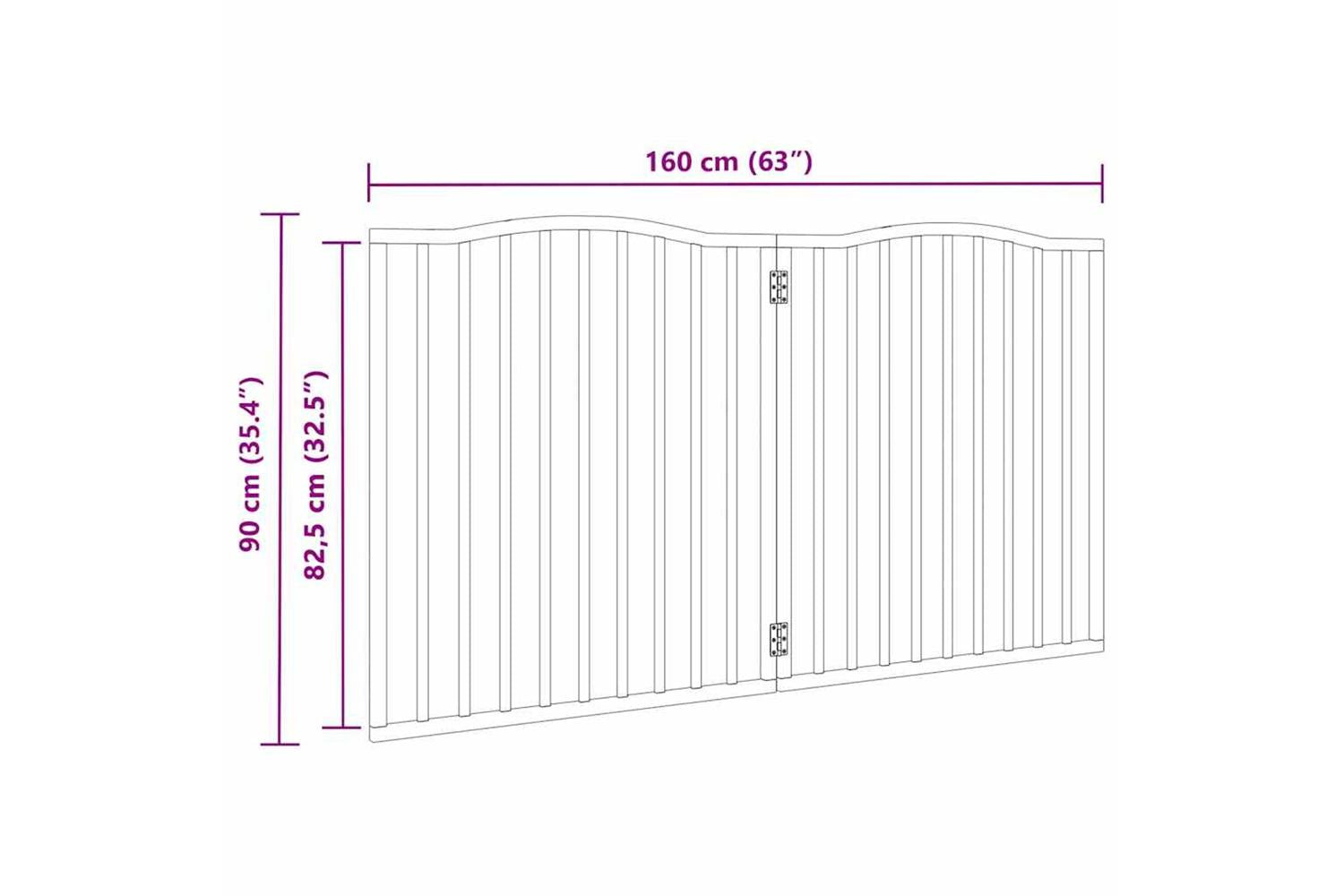 Vidaxl Dog Gate Foldable 2 Panels Black 160 Cm Poplar Wood-9