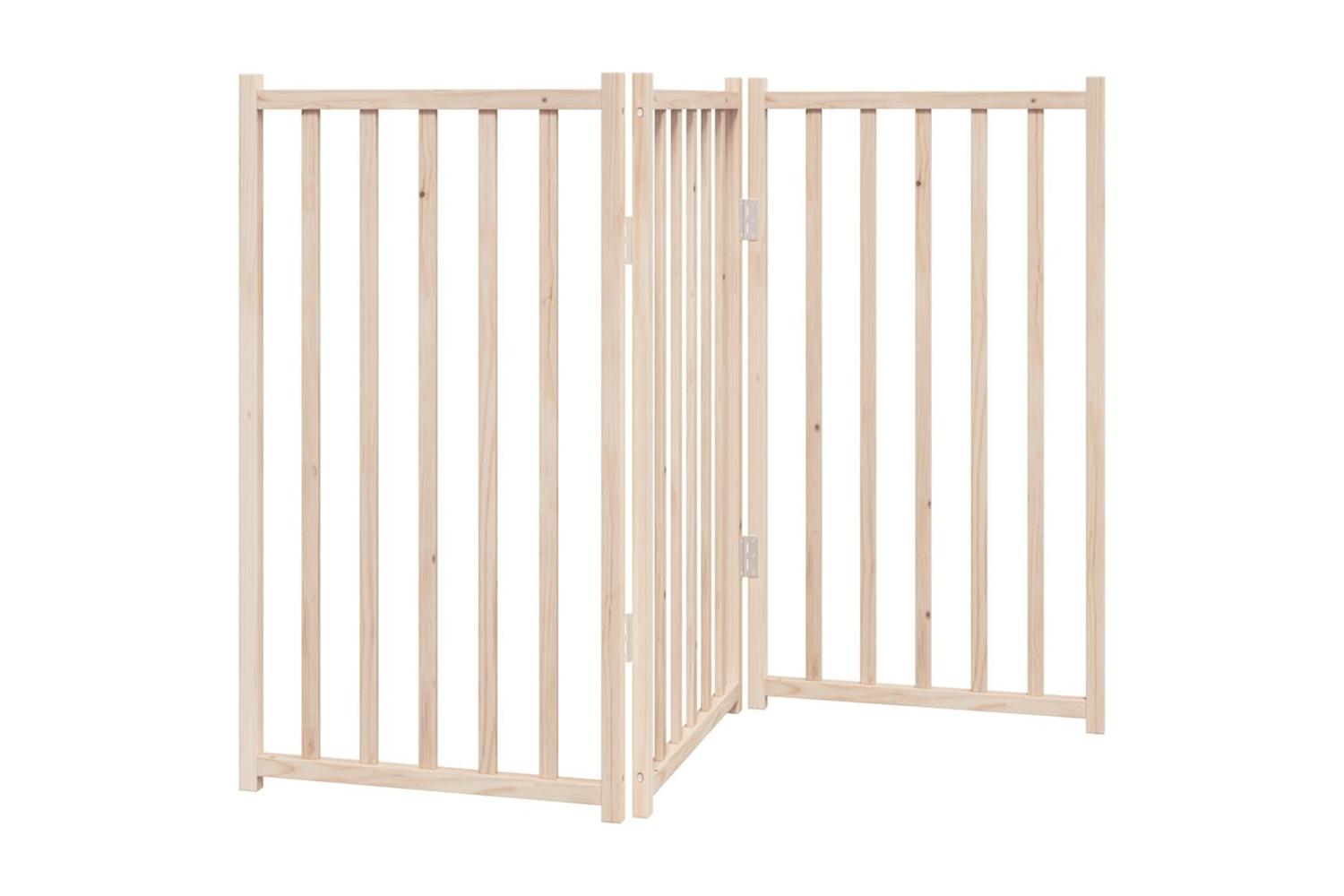 Vidaxl Dog Gate Foldable 3 Panels 150 Cm Solid Wood Fir-2