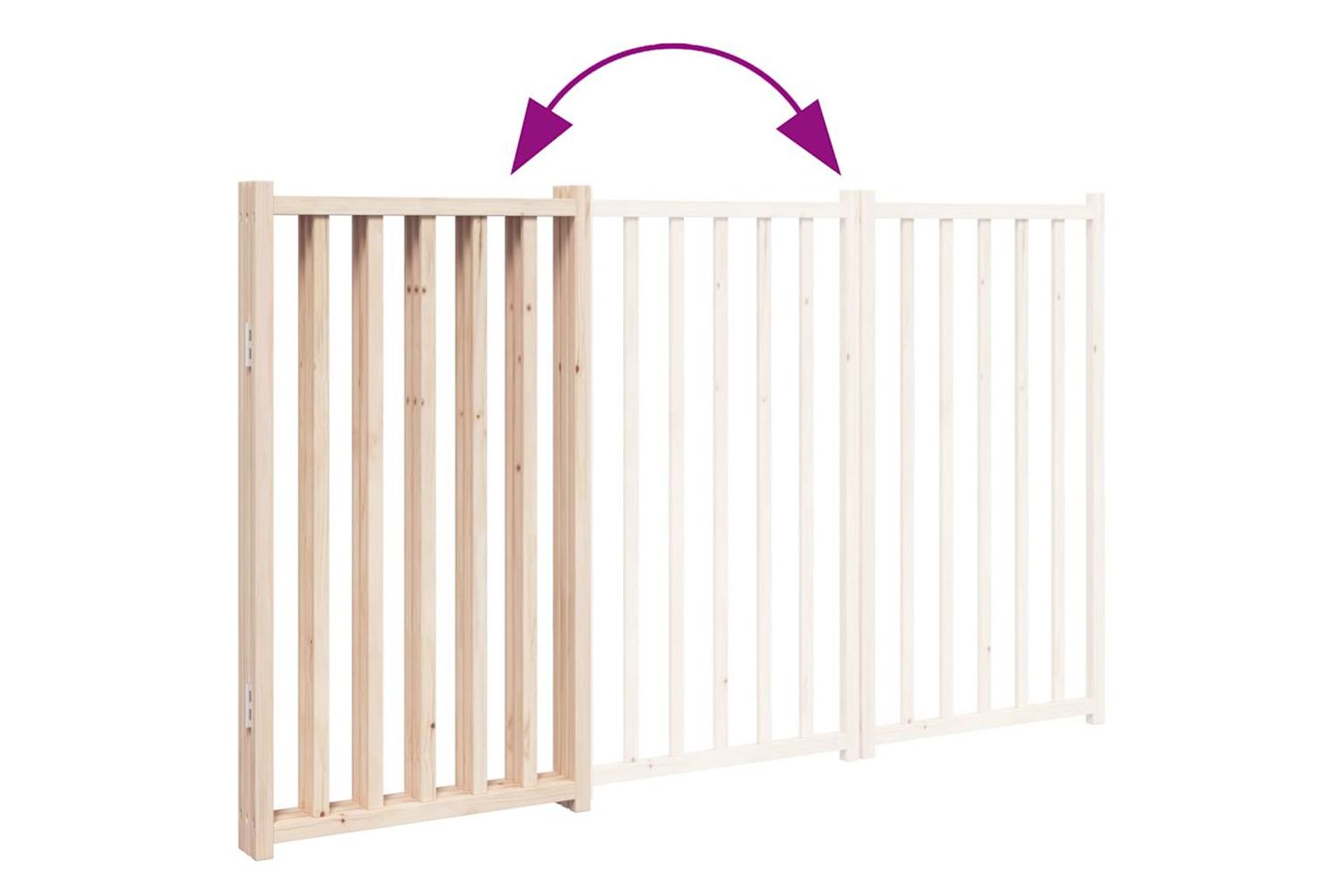 Vidaxl Dog Gate Foldable 3 Panels 150 Cm Solid Wood Fir-7