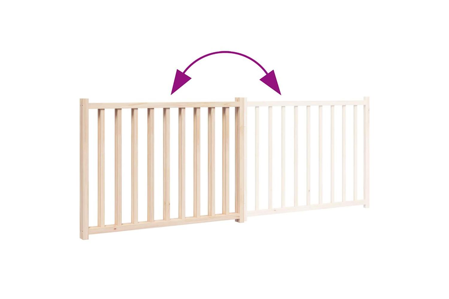 Vidaxl Dog Gate Foldable 2 Panels 160 Cm Solid Wood Fir-7