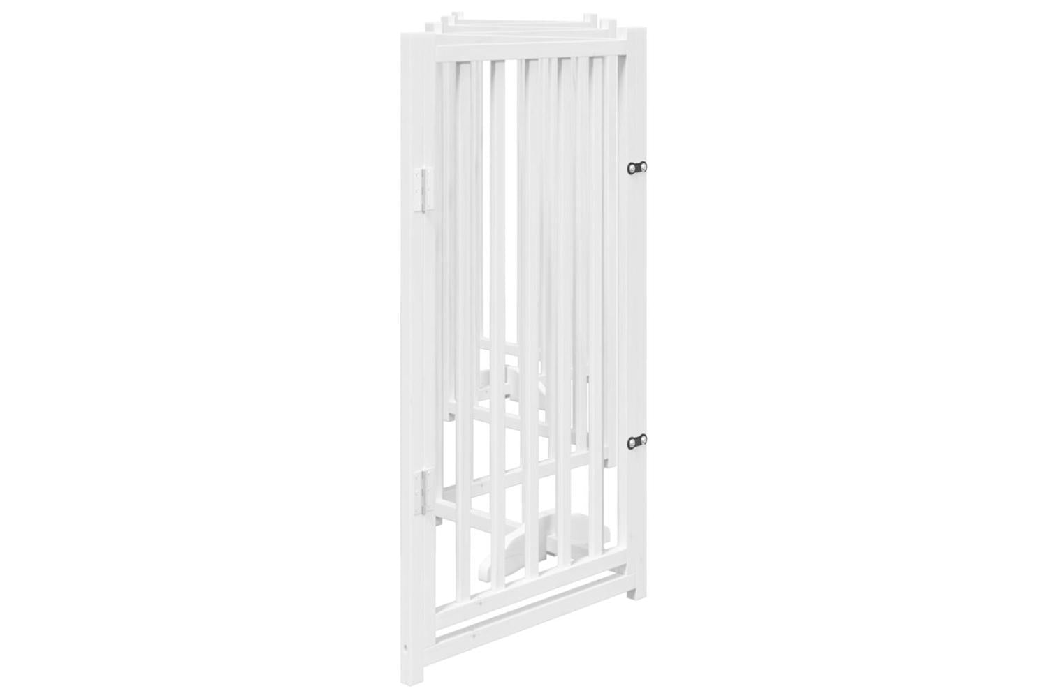 Vidaxl Dog Gate With Door Foldable 6 Panels White 300 Cm Solid Wood Fir-5