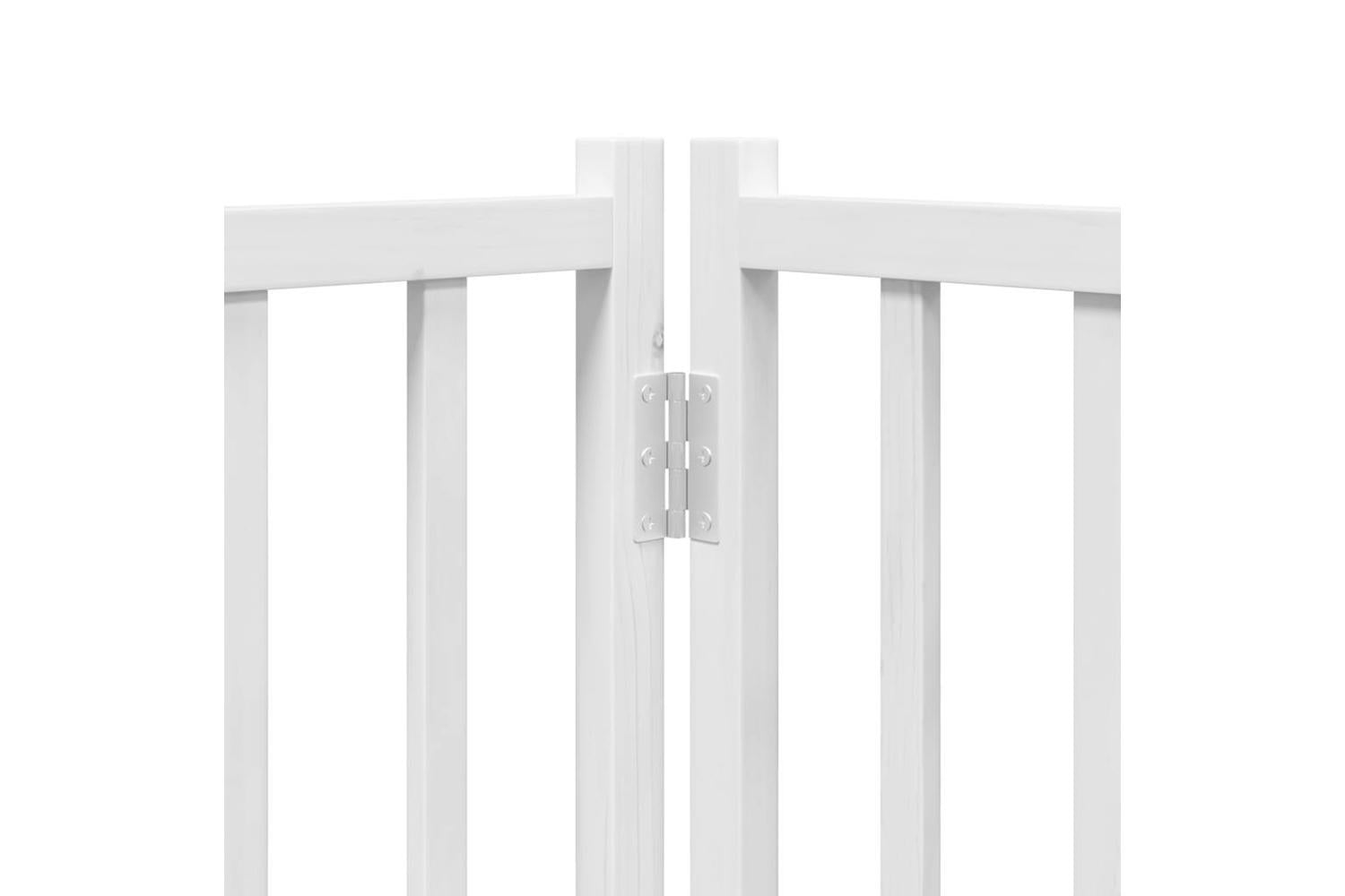 Vidaxl Dog Gate With Door Foldable 6 Panels White 300 Cm Solid Wood Fir-10