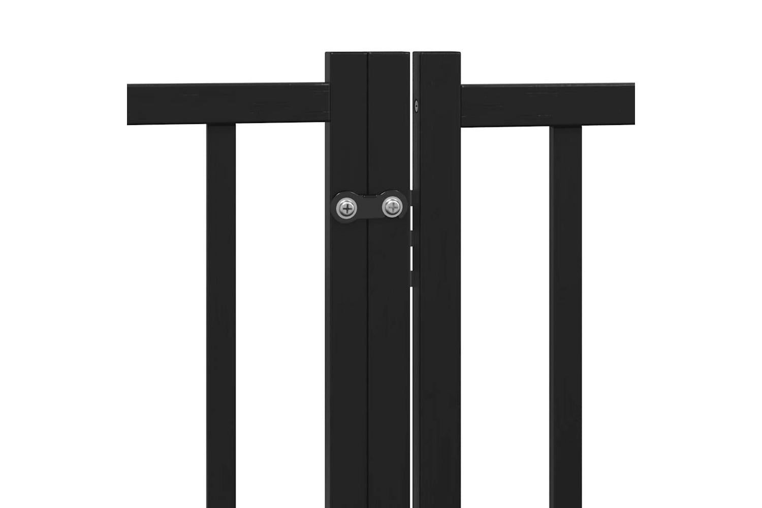 Vidaxl Dog Gate With Door Foldable 6 Panels Black 300 Cm Solid Wood Fir-9