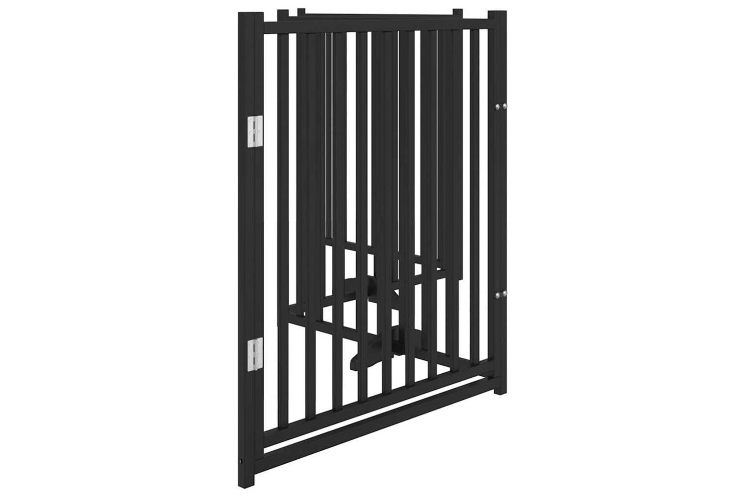 Vidaxl Dog Gate With Door Foldable 4 Panels Black 320 Cm Solid Wood Fir-5