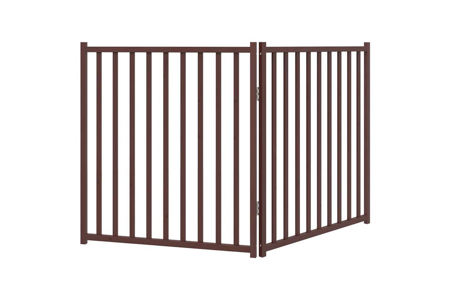 Vidaxl Dog Gate Foldable 2 Panels Brown Oak 160 Cm Solid Wood Fir-6