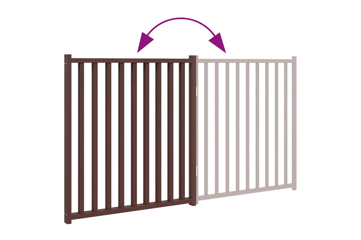 Vidaxl Dog Gate Foldable 2 Panels Brown Oak 160 Cm Solid Wood Fir-7