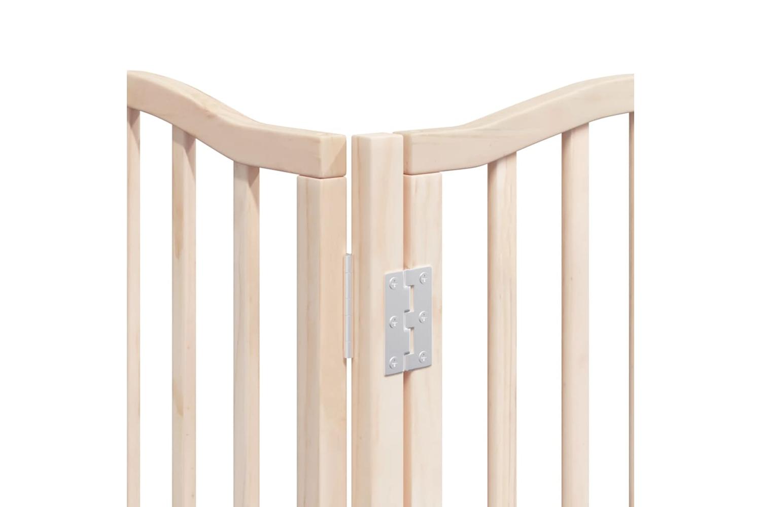 Vidaxl Dog Gate With Door Foldable 9 Panels 450 Cm Poplar Wood-10