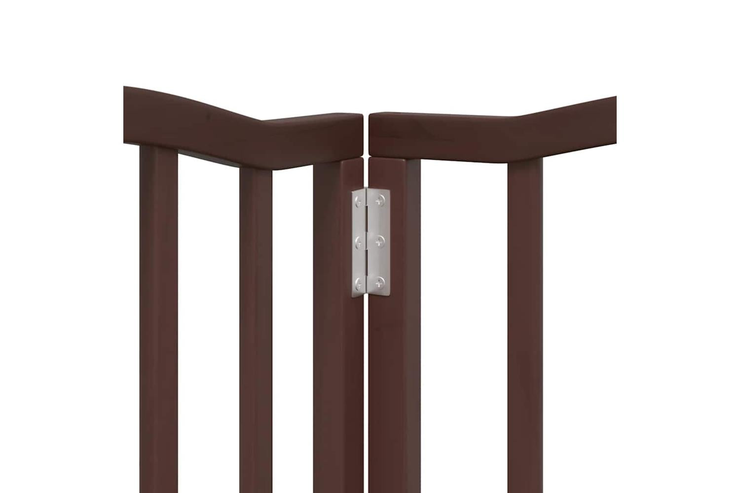Vidaxl Dog Gate With Door Foldable 15 Panels Brown 750 Cm Poplar Wood-9