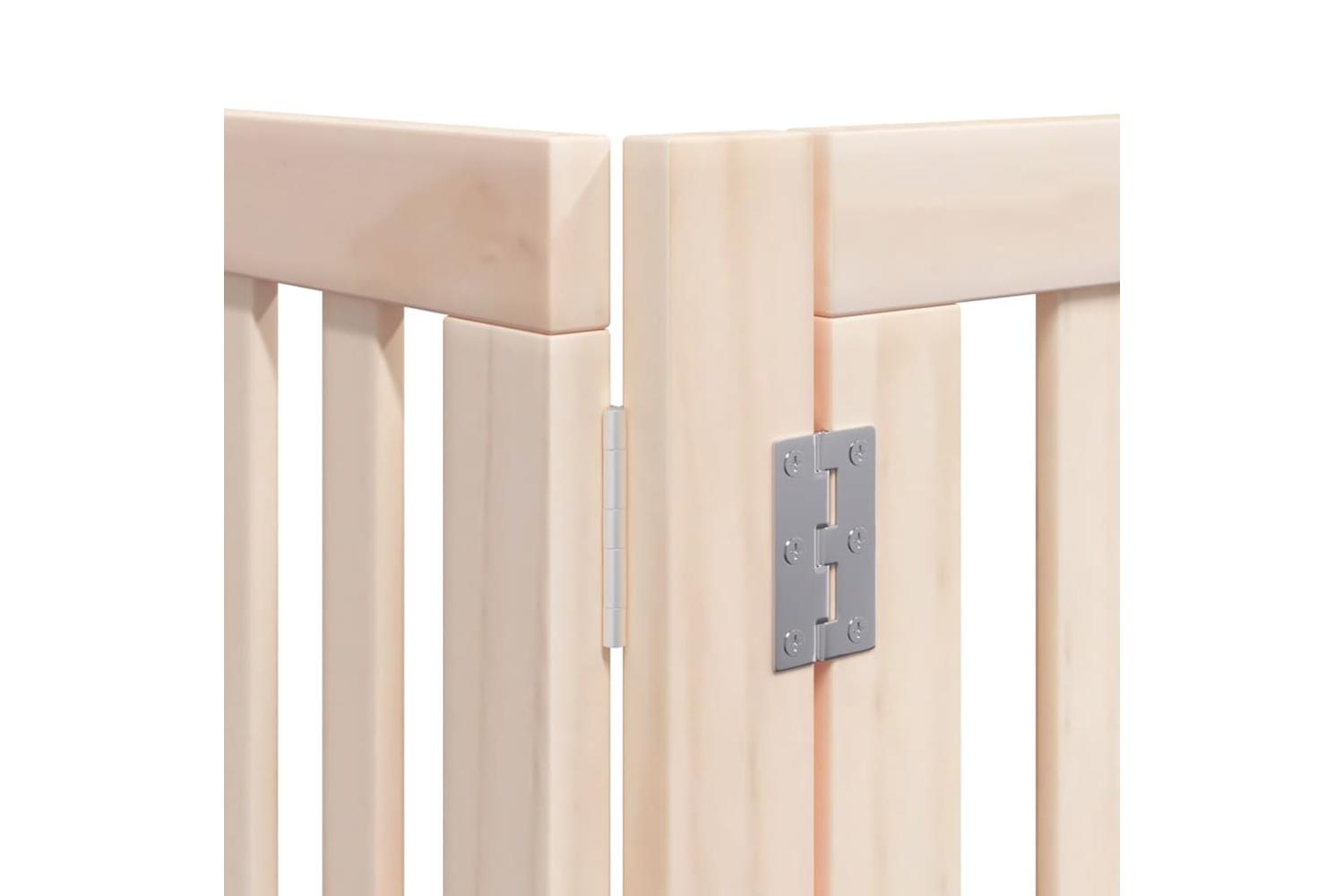 Vidaxl Dog Gate With Door Foldable 8 Panels 640 Cm Poplar Wood-10