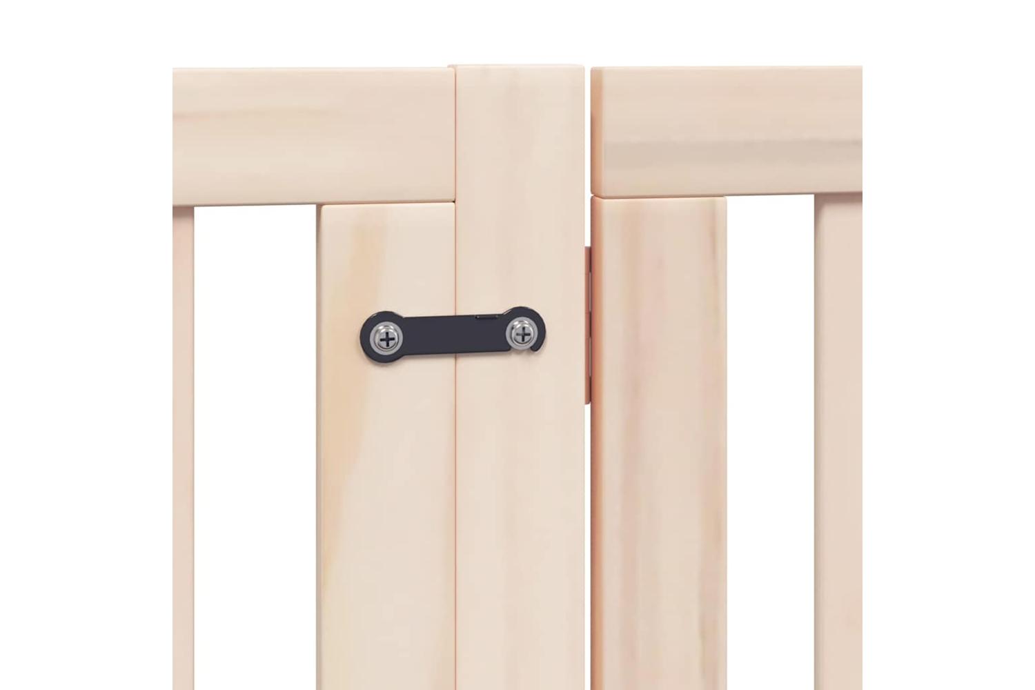 Vidaxl Dog Gate With Door Foldable 8 Panels 640 Cm Poplar Wood-8