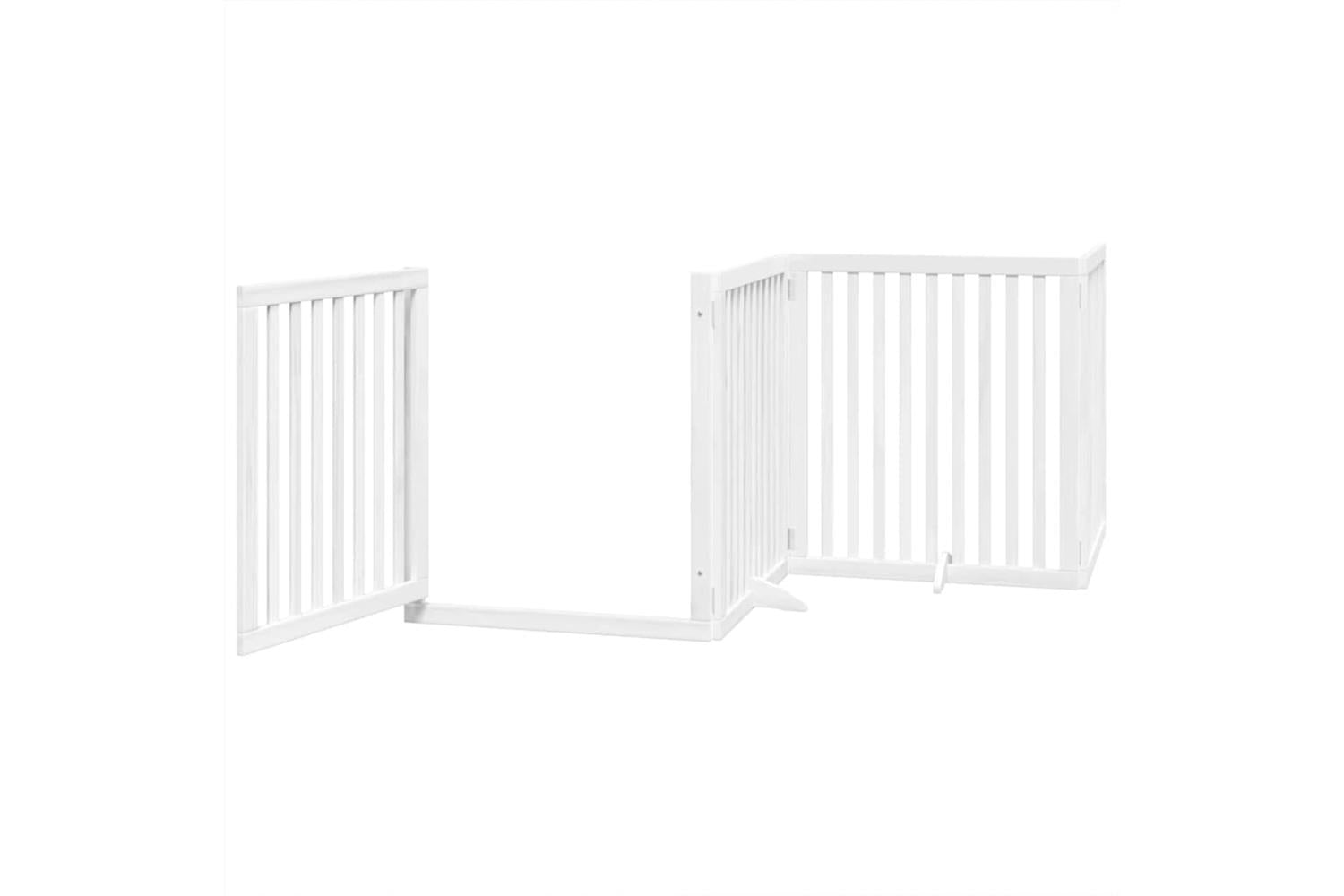 Vidaxl Dog Gate With Door Foldable 10 Panels White 800 Cm Poplar Wood-4