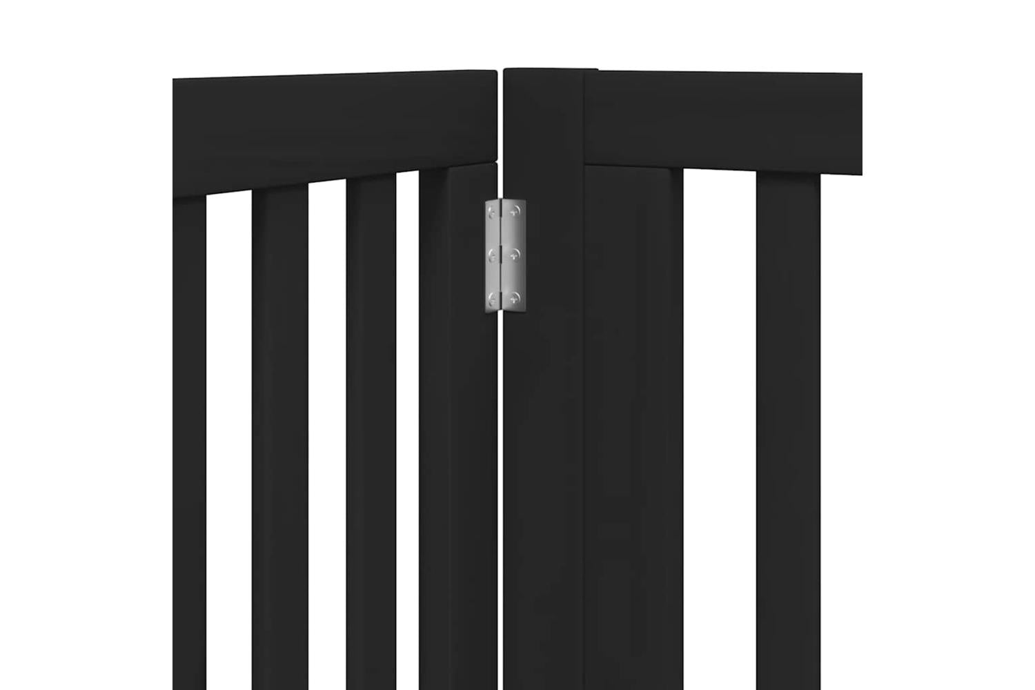 Vidaxl Dog Gate With Door Foldable 6 Panels Black 480 Cm Poplar Wood-8