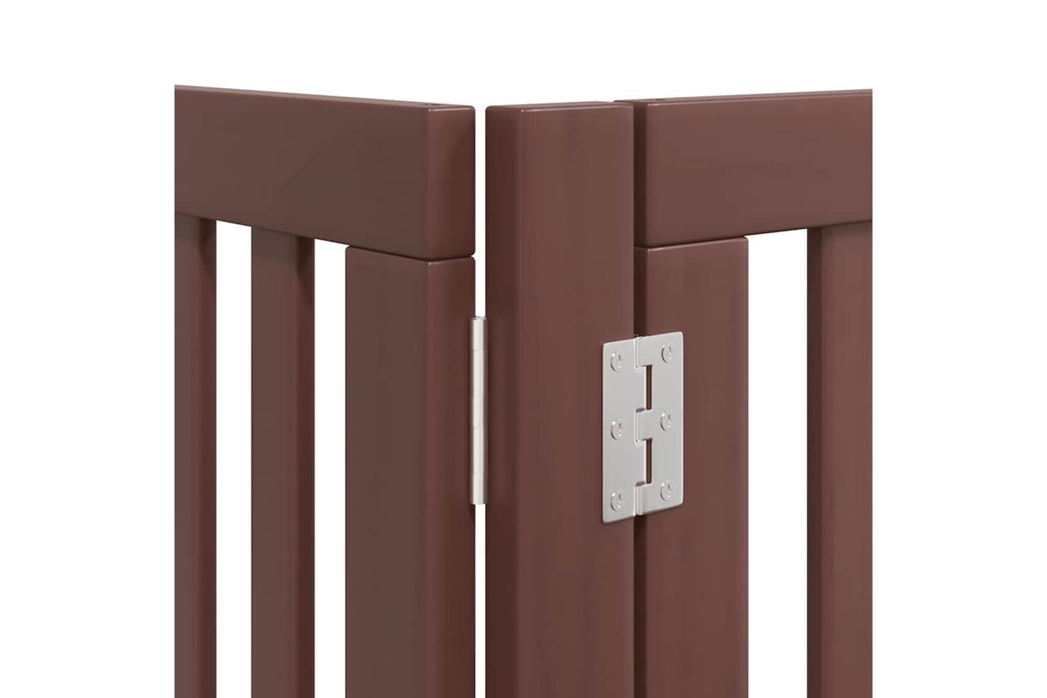Vidaxl Dog Gate With Door Foldable 10 Panels Brown 800 Cm Poplar Wood-10