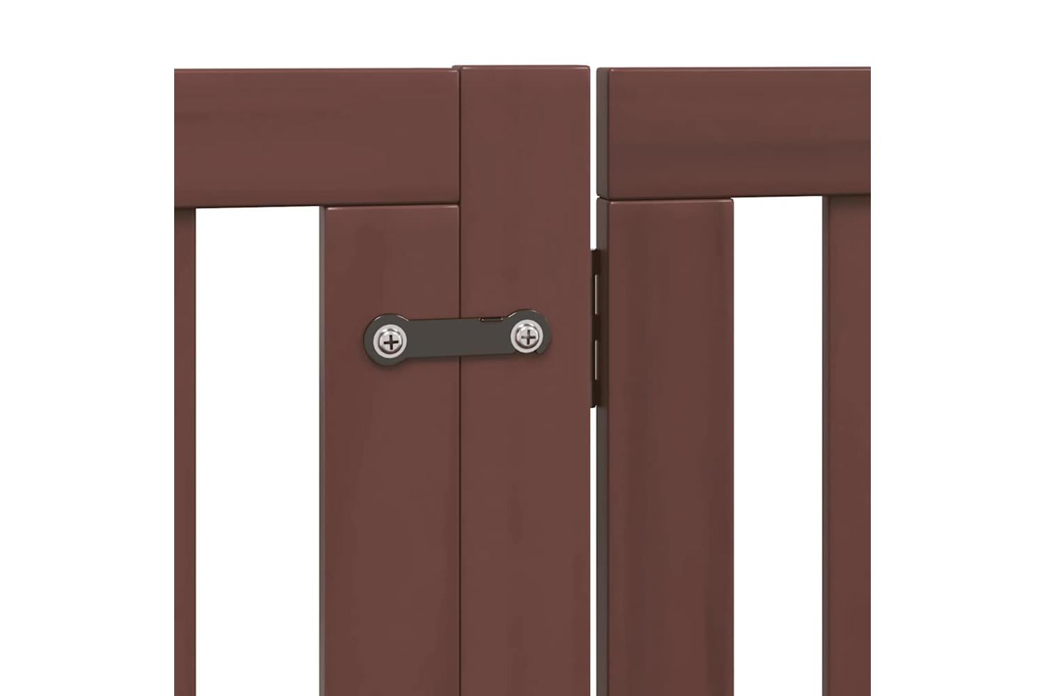 Vidaxl Dog Gate With Door Foldable 6 Panels Brown 480 Cm Poplar Wood-7