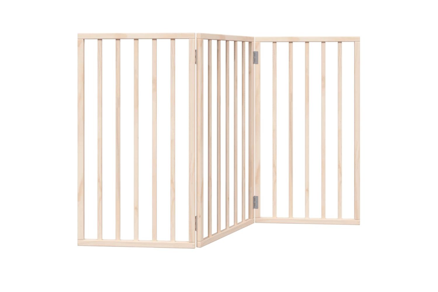 Vidaxl Dog Gate Foldable 3 Panels 150 Cm Poplar Wood-2