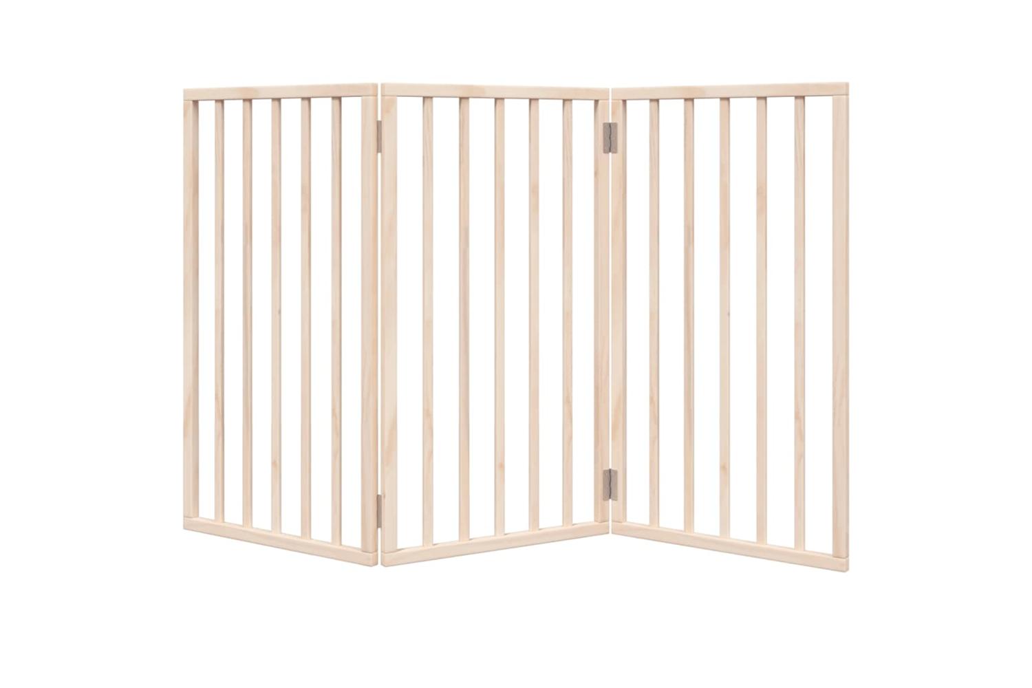 Vidaxl Dog Gate Foldable 3 Panels 150 Cm Poplar Wood-4